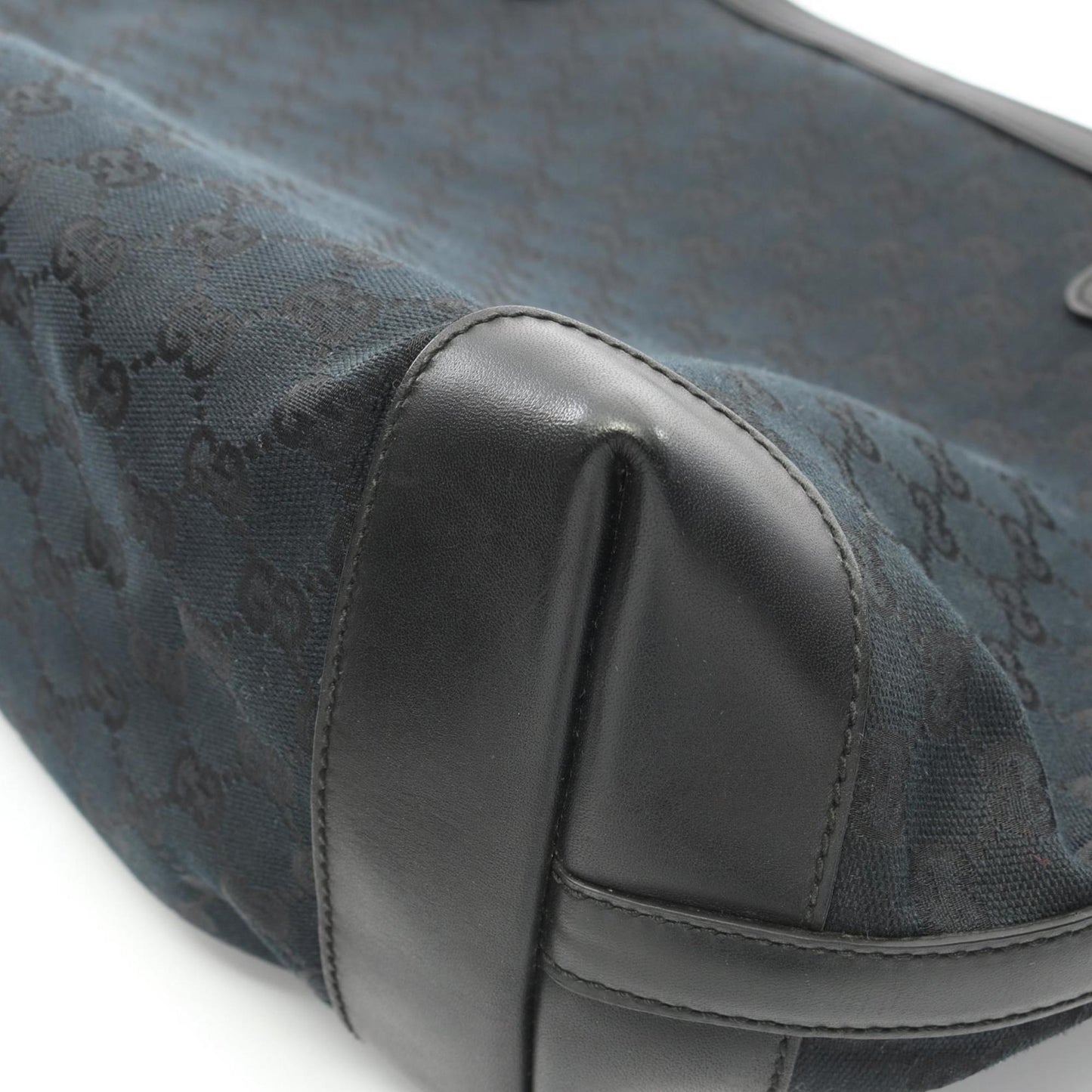 Gucci Black Canvas Leather Tote Bag (Pre-Owned)