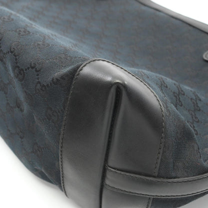Gucci Black Canvas Leather Tote Bag (Pre-Owned)