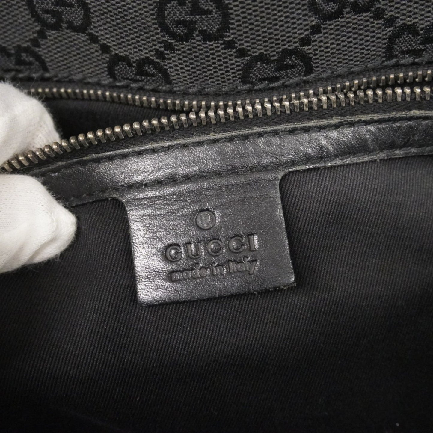 Gucci Black Canvas Tote Bag (Pre-Owned)