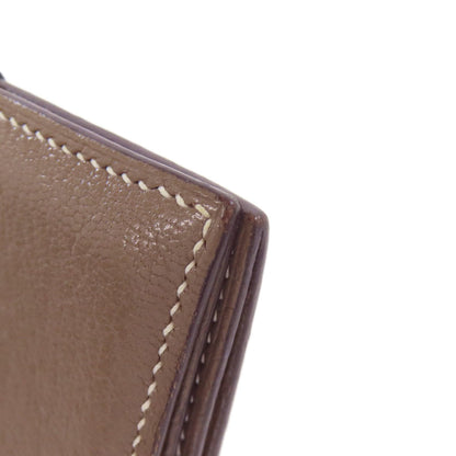 Hermes Etoupe Gray Chevre Leather Coin Purse/Coin Case (Pre-Owned)