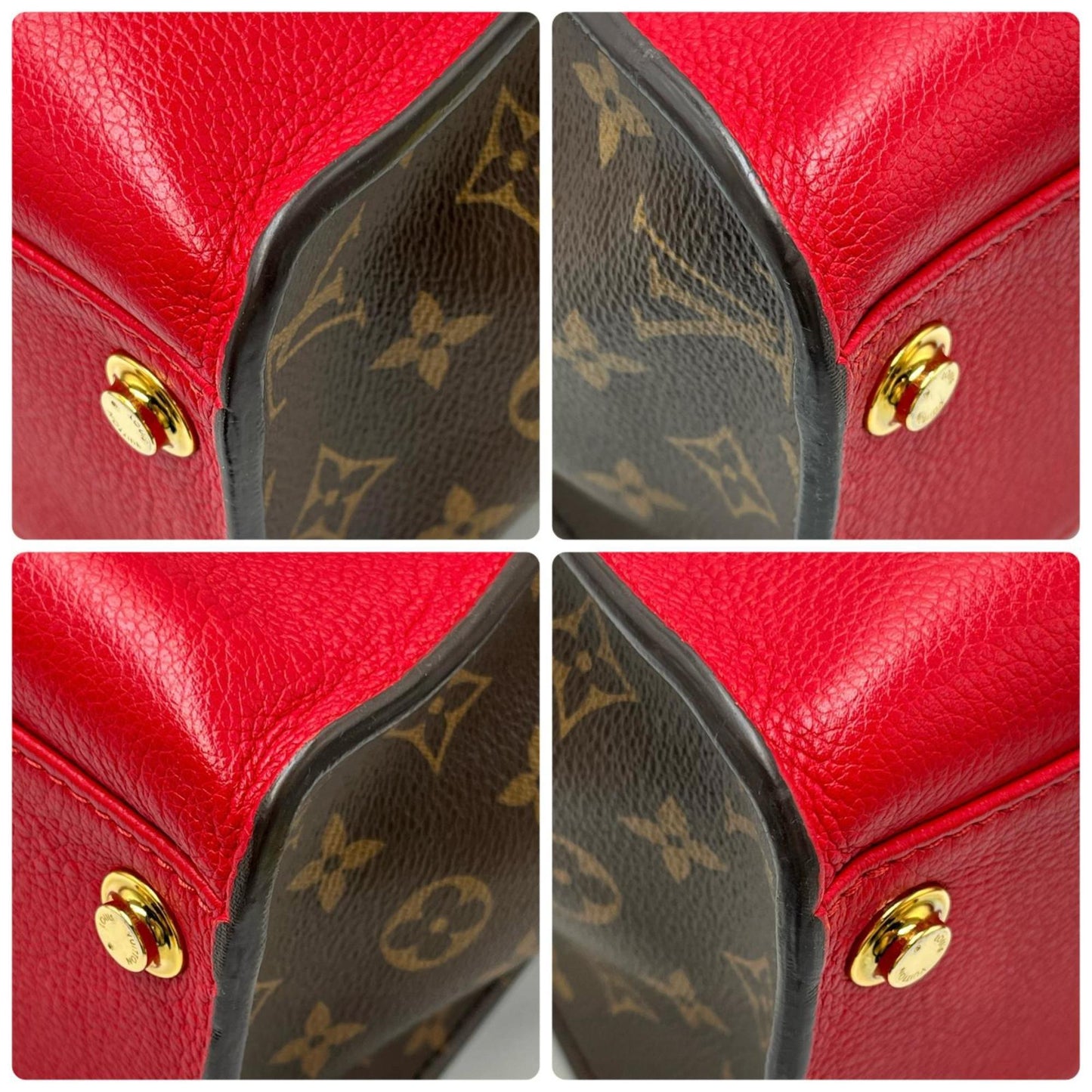 Louis Vuitton Brown Red Color Rouge Monogram Leather Handbag (Pre-Owned)