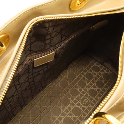 Christian Dior Lady Dior Beige Leather Handbag Tote Bag (Pre-Owned)
