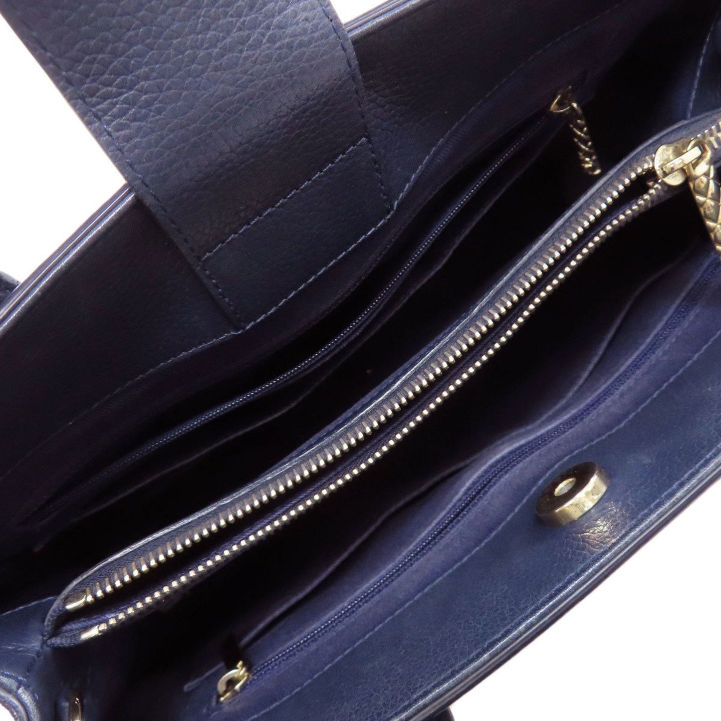 Chanel Navy Leather Tote Bag (Pre-Owned)