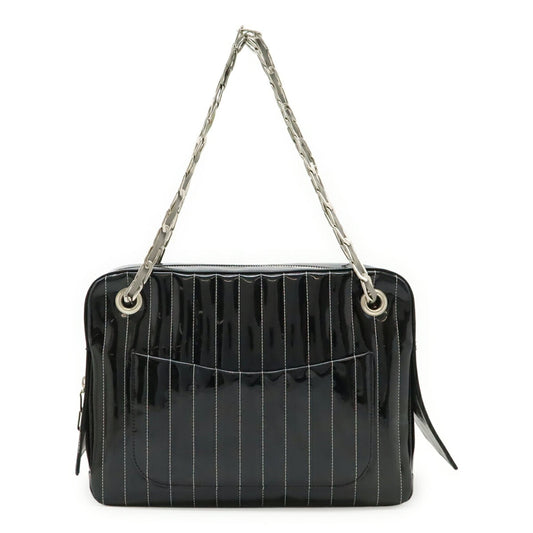 Chanel Black Leather Shoulder Bag Tote Bag (Pre-Owned)