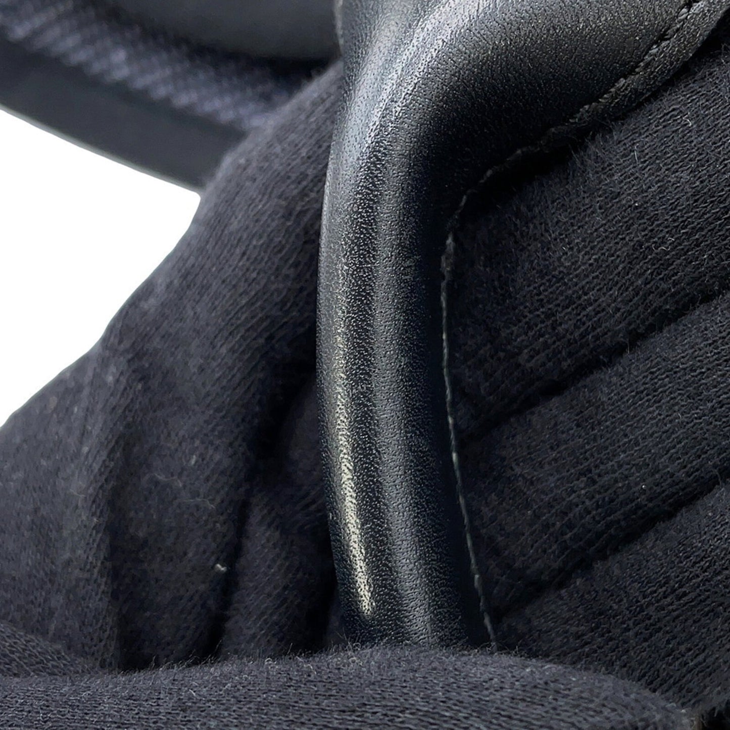 Chanel Navy Black Raffia Leather Shopping Bag Tote Bag (Pre-Owned)