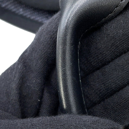 Chanel Navy Black Raffia Leather Shopping Bag Tote Bag (Pre-Owned)