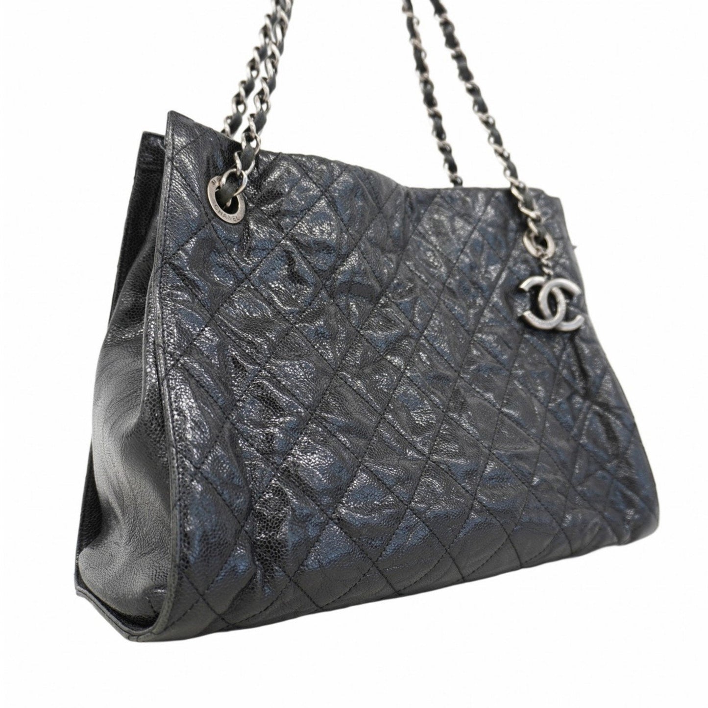Chanel Black Grained Calfskin Tote Bag (Pre-Owned)