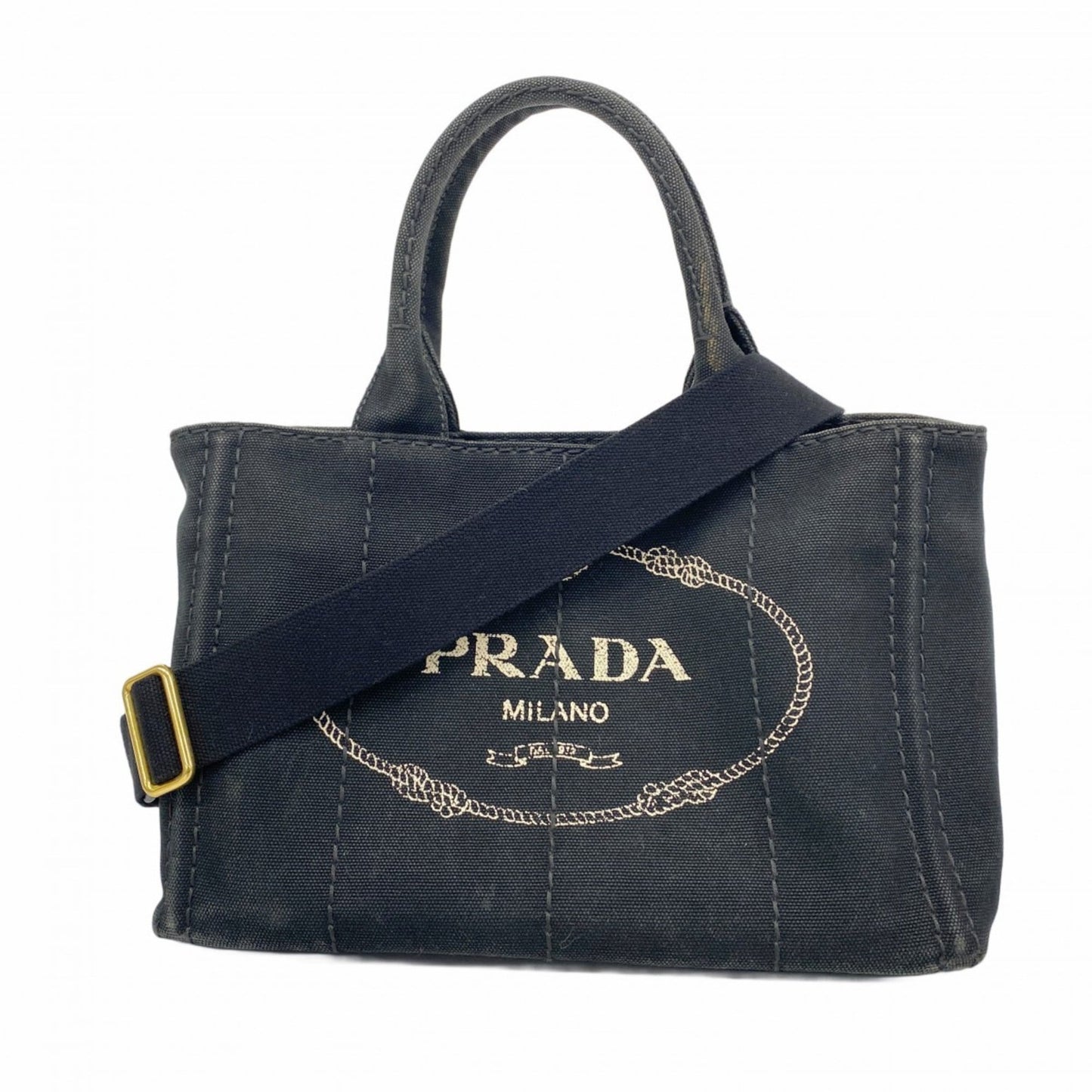 Prada Black Canvas Tote Bag (Pre-Owned)