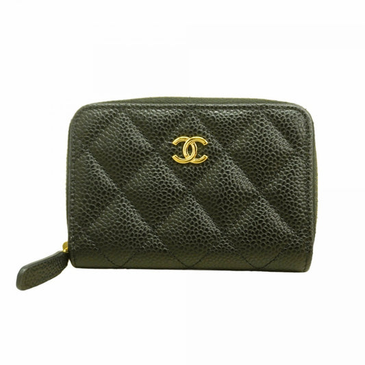 Chanel Black Grained Calfskin Coin Purse/Coin Case (Pre-Owned)