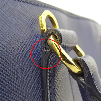 Prada Blue Saffiano Triangle Handbag Shoulder Bag (Pre-Owned)