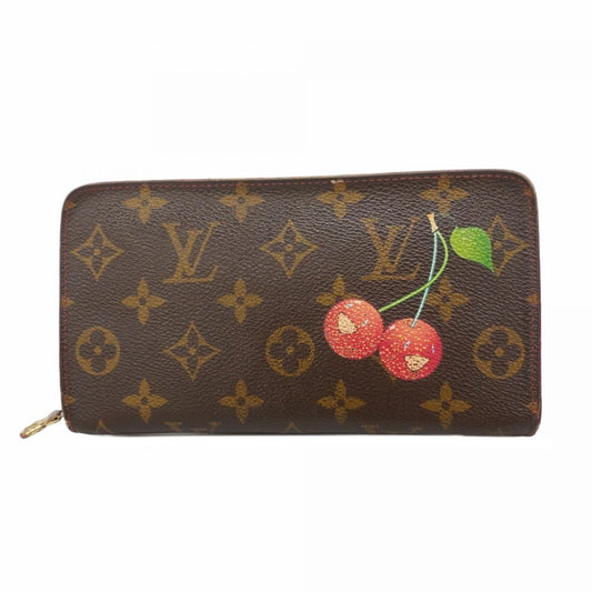 Louis Vuitton Brown Red Color Long Wallet (Bi-Fold) (Pre-Owned)