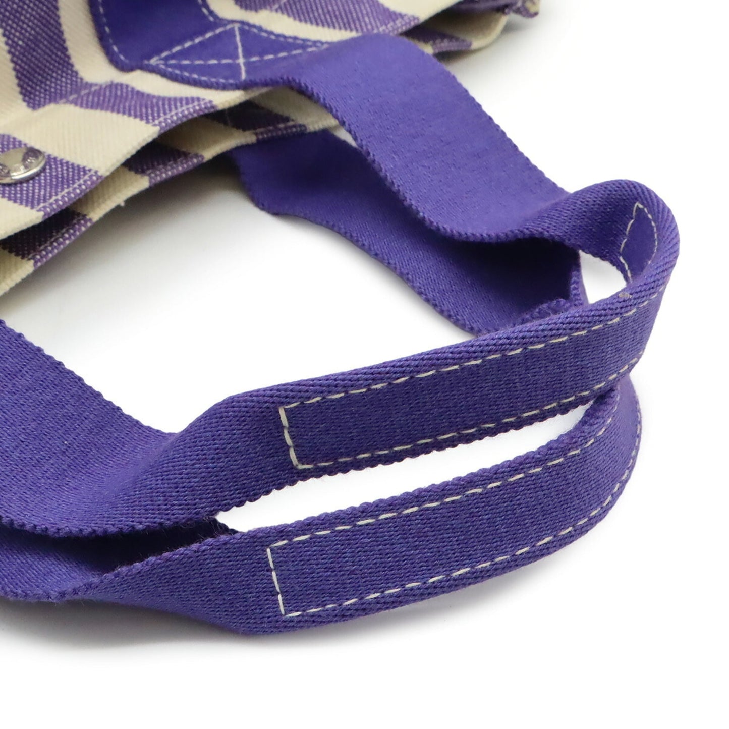 Hermes Ivory Purple Canvas Handbag Pouch Tote Bag (Pre-Owned)