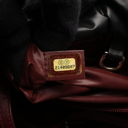 Chanel Black Bordeaux Nylon Leather Tote Bag (Pre-Owned)