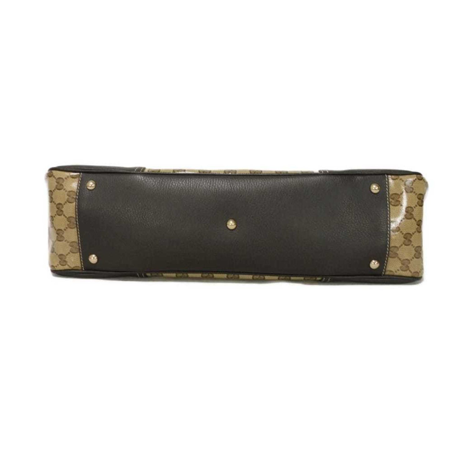 Gucci Beige Brown Gg Crystal Canvas Vinyl Coated Canvas Shoulder Bag Tote Bag (Pre-Owned)