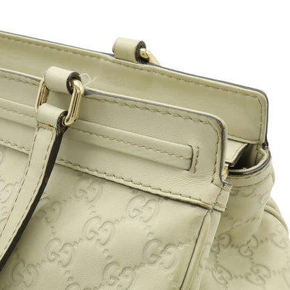 Gucci Ivory Leather Handbag Shoulder Bag Tote Bag (Pre-Owned)