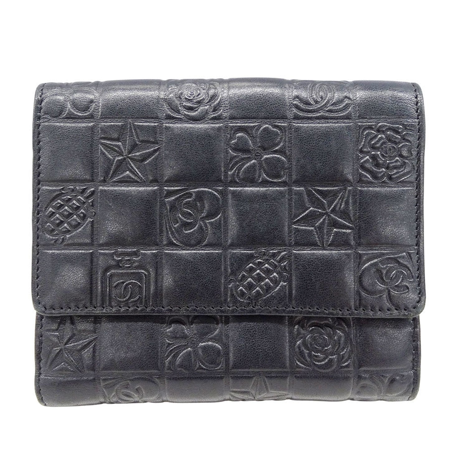 Chanel Black Leather Wallet (Bi-Fold) (Pre-Owned)