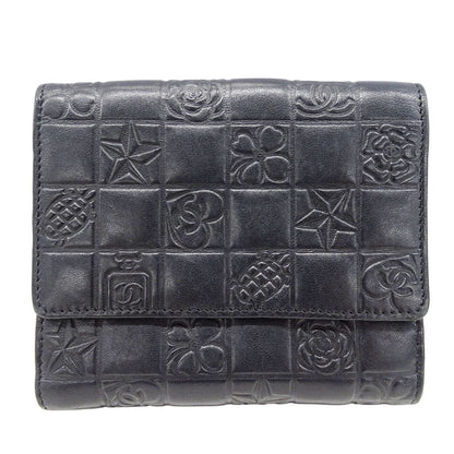 Chanel Black Leather Wallet (Bi-Fold) (Pre-Owned)