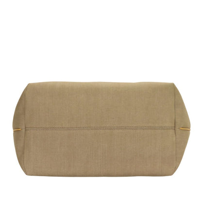 Louis Vuitton Beige Khaki Canvas Leather Tote Bag (Pre-Owned)