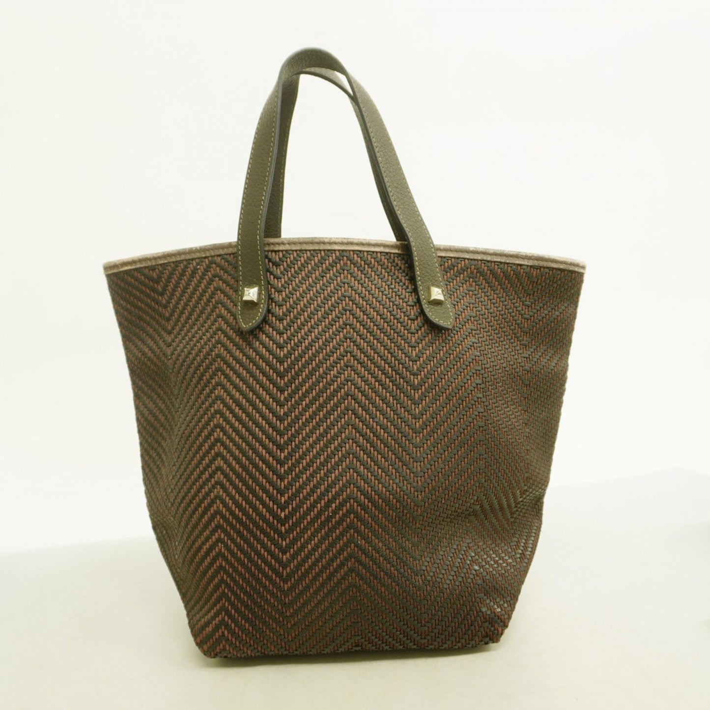 Hermes Brown Polyester Tote Bag (Pre-Owned)