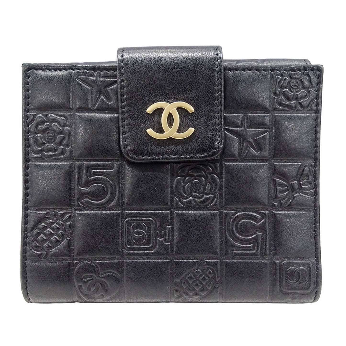 Chanel Black Leather Wallet (Bi-Fold) (Pre-Owned)