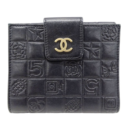 Chanel Black Leather Wallet (Bi-Fold) (Pre-Owned)