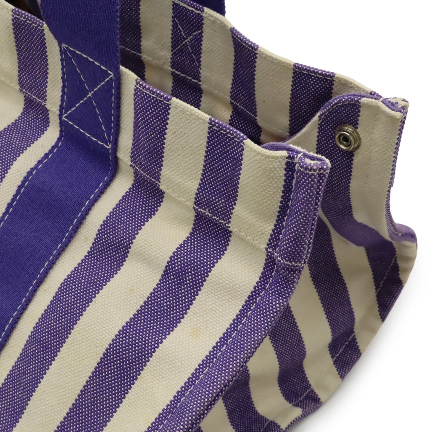 Hermes Ivory Purple Canvas Handbag Pouch Tote Bag (Pre-Owned)