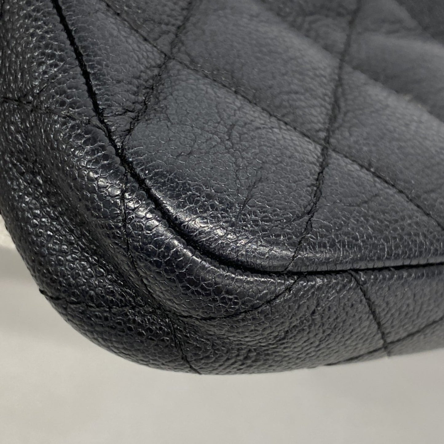 Chanel Black Grained Calfskin Chain/Shoulder Wallet (Pre-Owned)