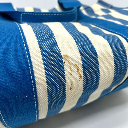 Hermes Blue White Yellow Canvas Handbag Pouch Tote Bag (Pre-Owned)