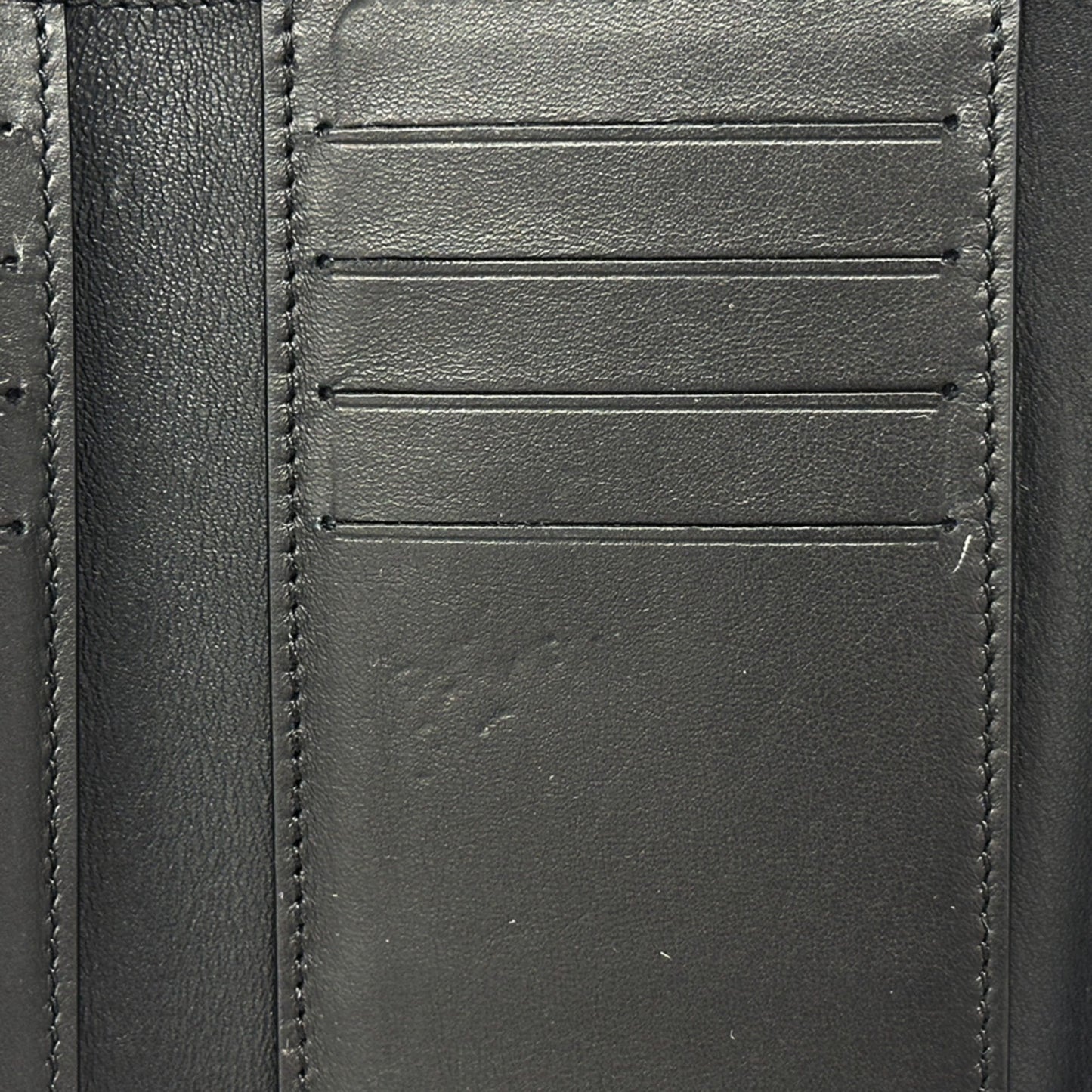 Louis Vuitton Black Noir Leather Long Wallet (Bi-Fold) (Pre-Owned)