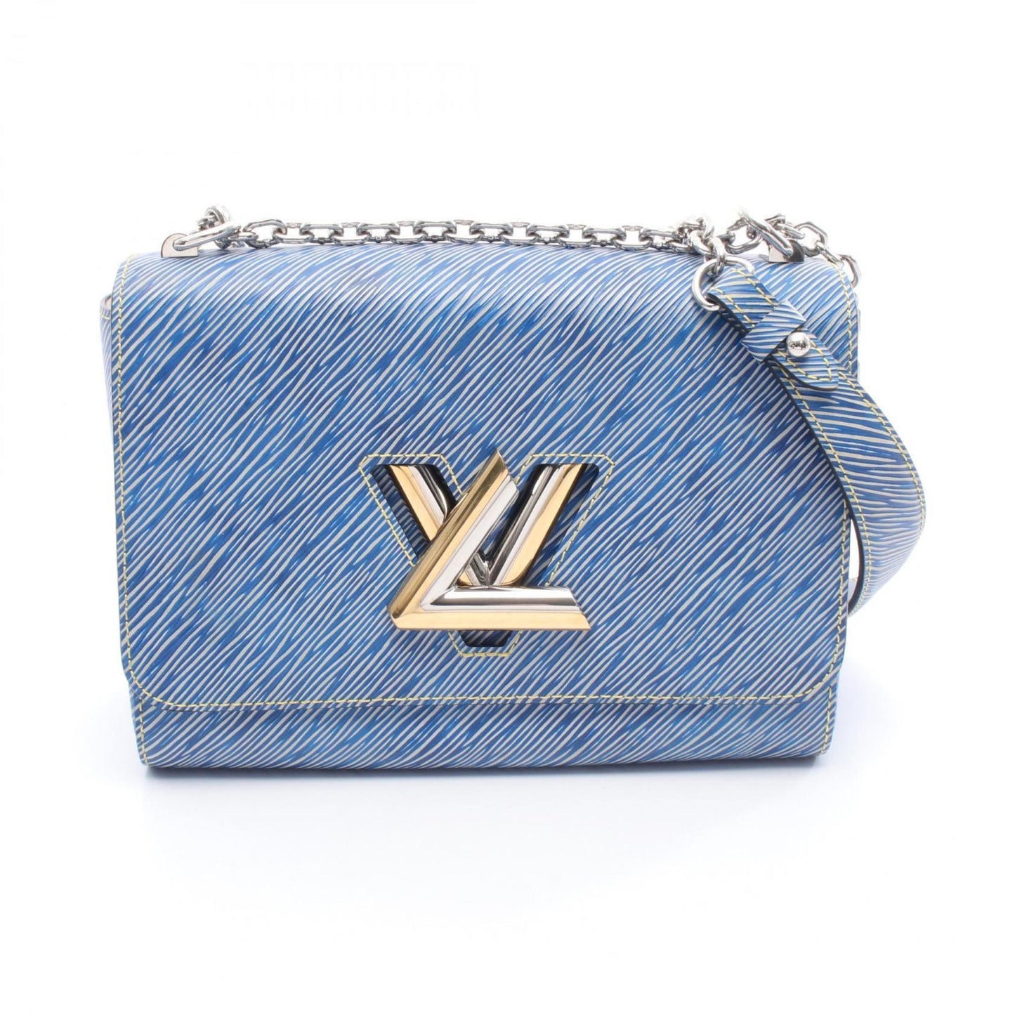 Louis Vuitton Blue White Leather Shoulder Bag (Pre-Owned)