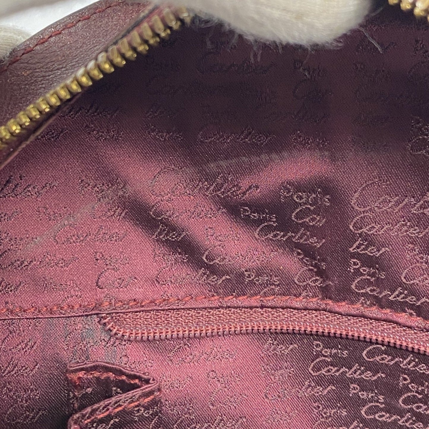 Cartier Bordeaux Leather Shoulder Bag (Pre-Owned)