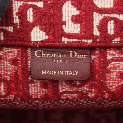 Christian Dior Red Color White Canvas Tote Bag (Pre-Owned)