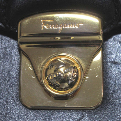 Salvatore Ferragamo Black Leather Handbag Shoulder Bag (Pre-Owned)