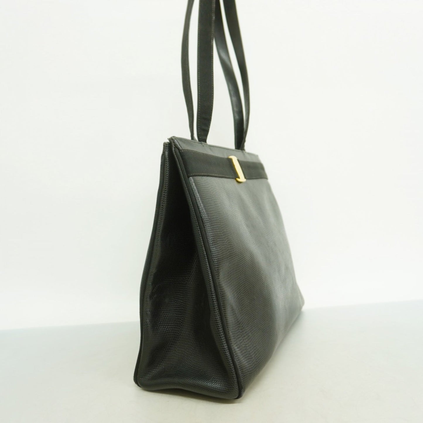 Salvatore Ferragamo Black Leather Tote Bag (Pre-Owned)