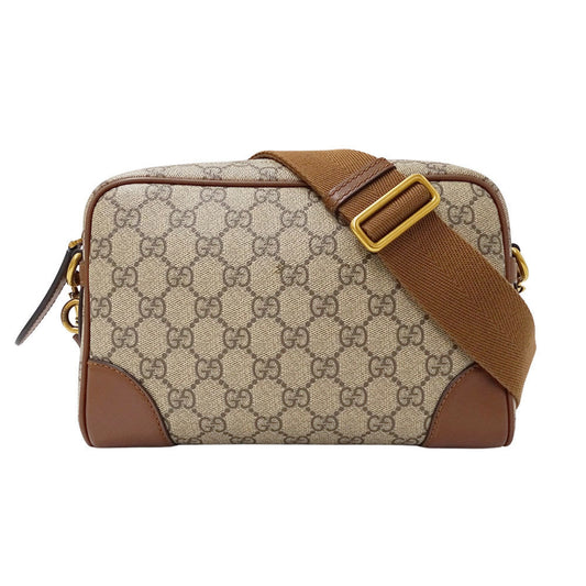 Gucci Beige Brown Gg Supreme Shoulder Bag (Pre-Owned)