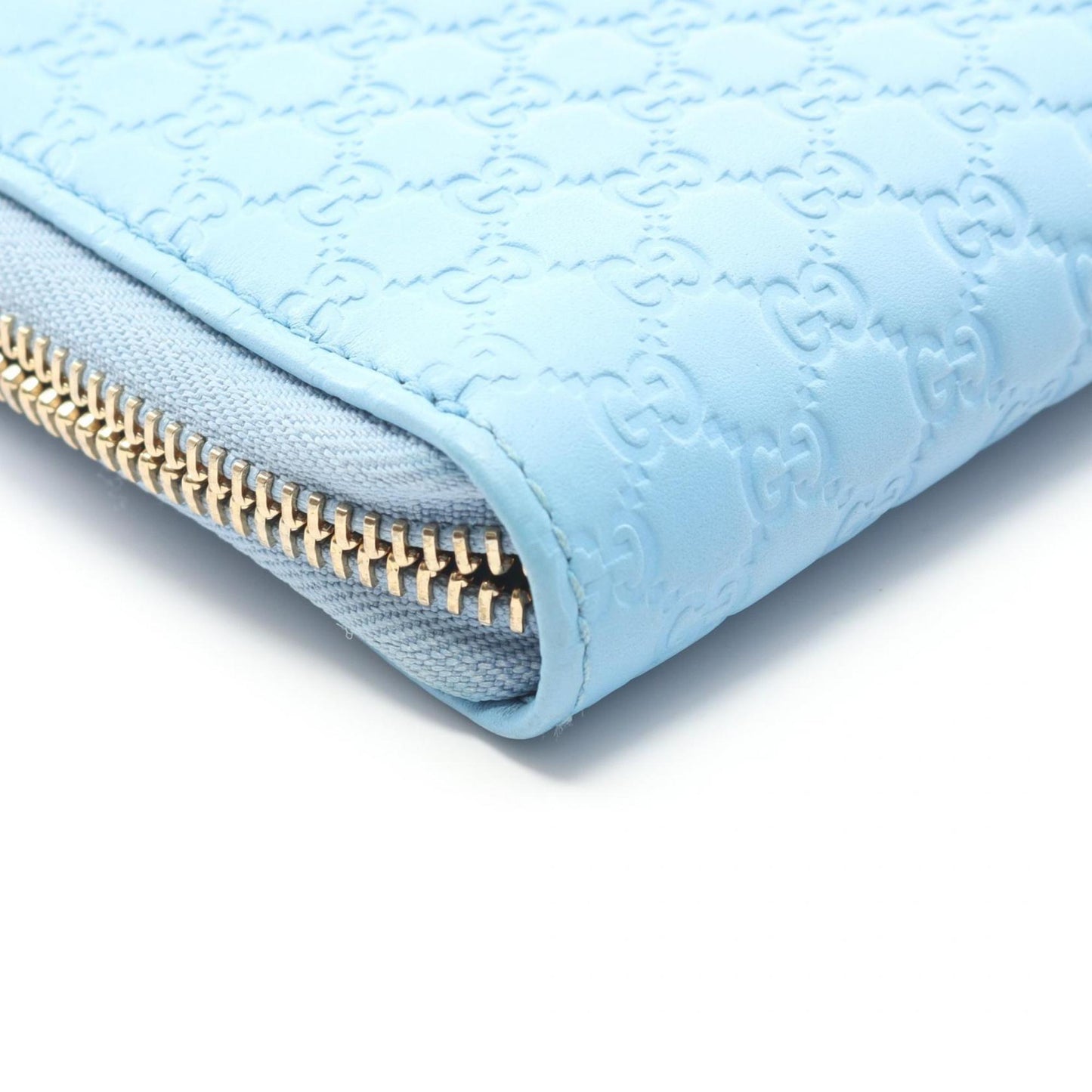 Gucci Blue Leather Long Wallet (Bi-Fold) (Pre-Owned)