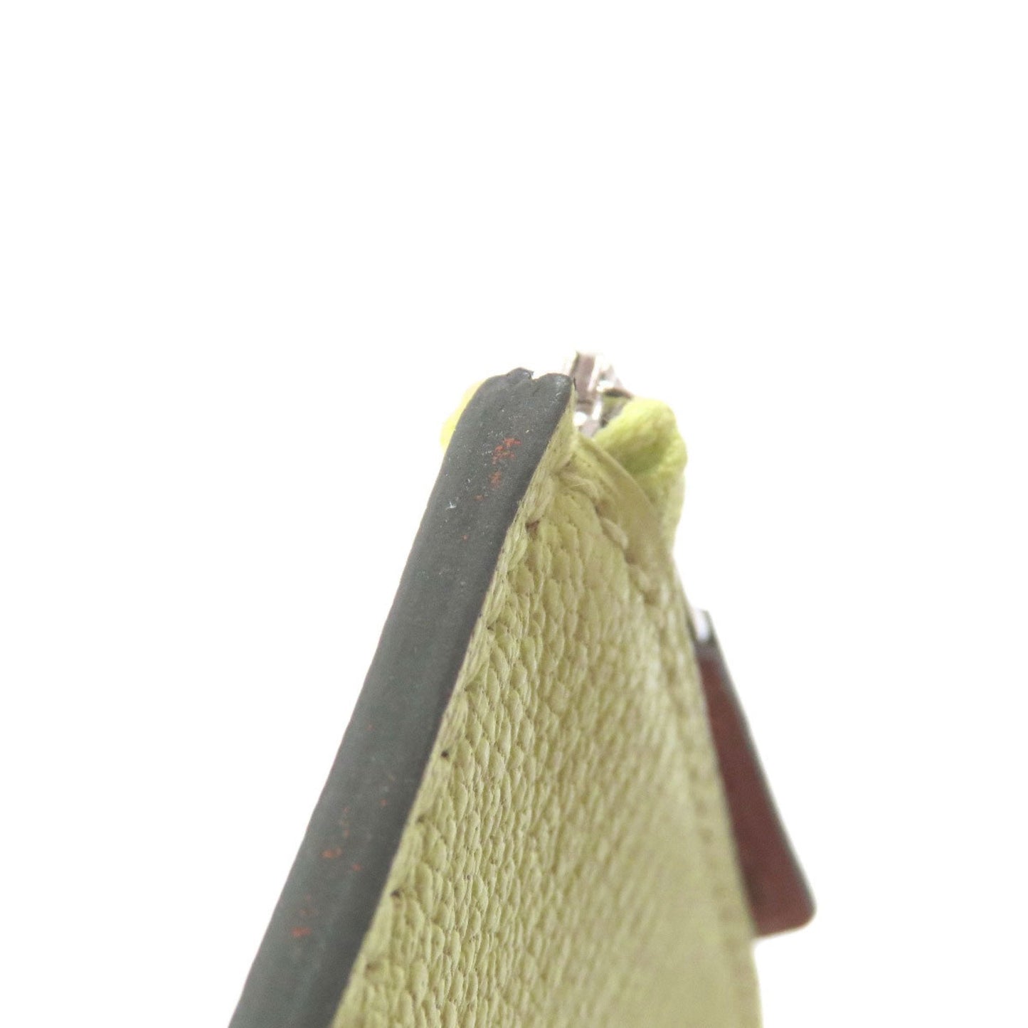 Hermes Lime Green Chevre Leather Coin Purse/Coin Case (Pre-Owned)