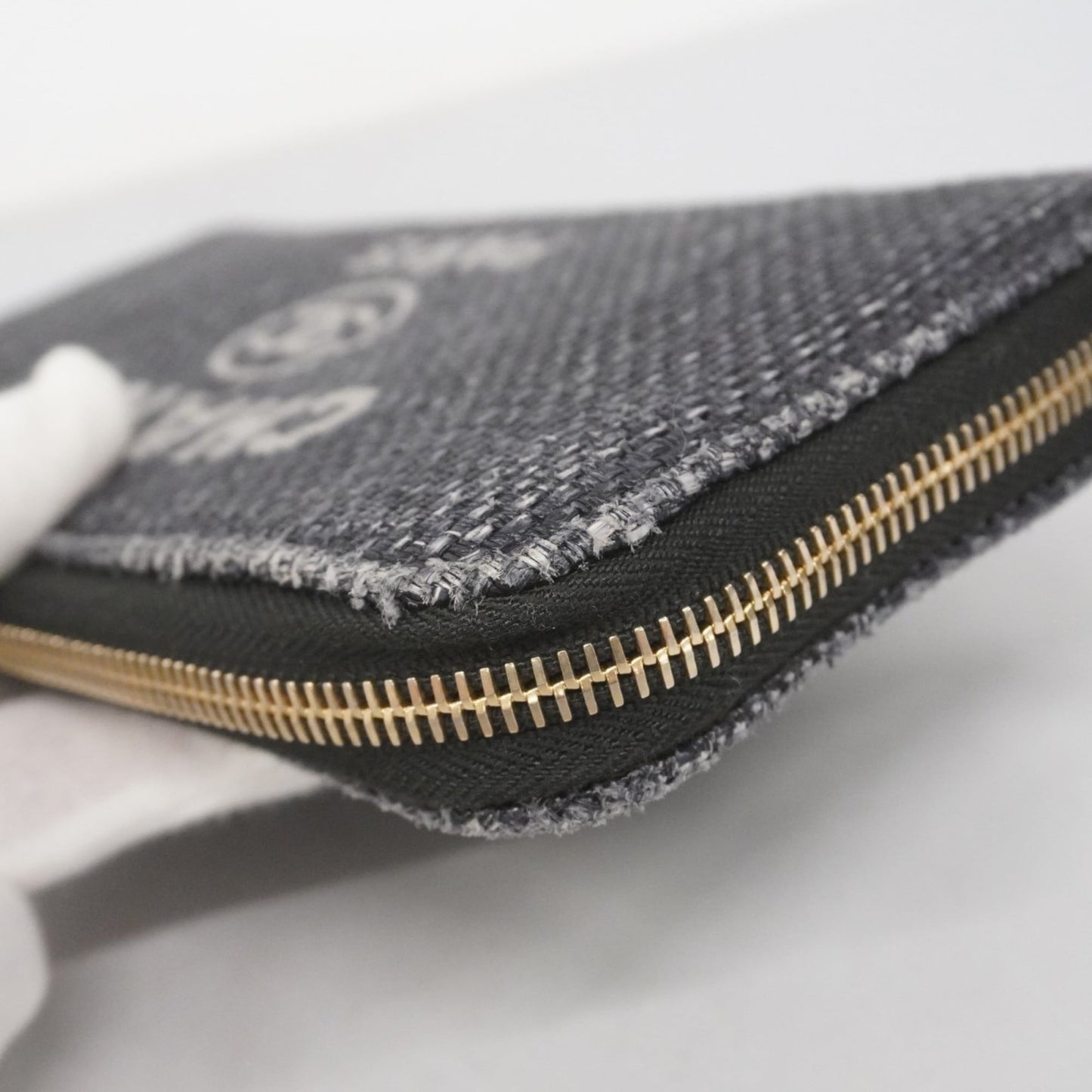 Chanel Navy Fabric Long Wallet (Bi-Fold) (Pre-Owned)