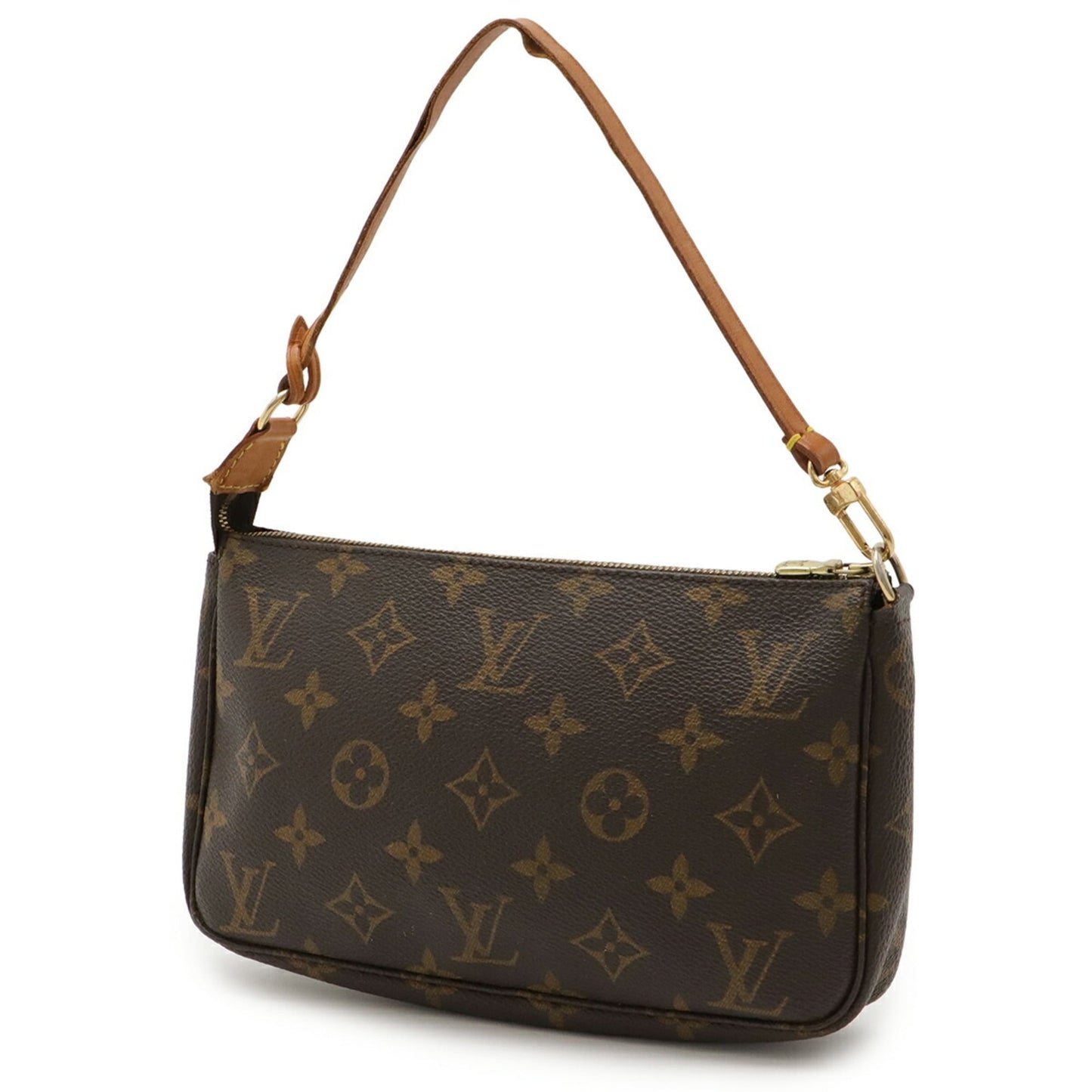 Louis Vuitton Brown Pvc Handbag Pochette Pouch (Pre-Owned)