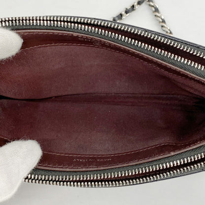 Chanel Black Grained Calfskin Chain/Shoulder Wallet (Pre-Owned)