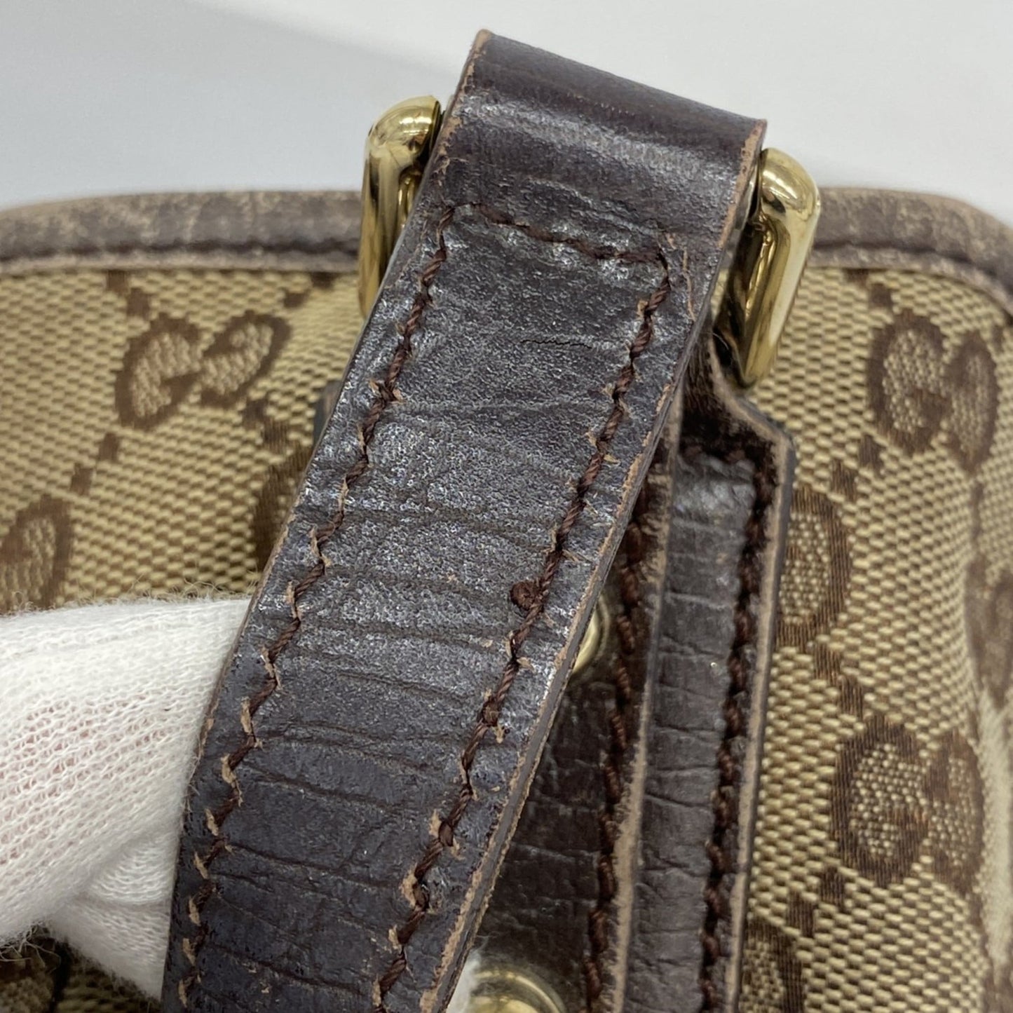 Gucci Brown Canvas Handbag (Pre-Owned)