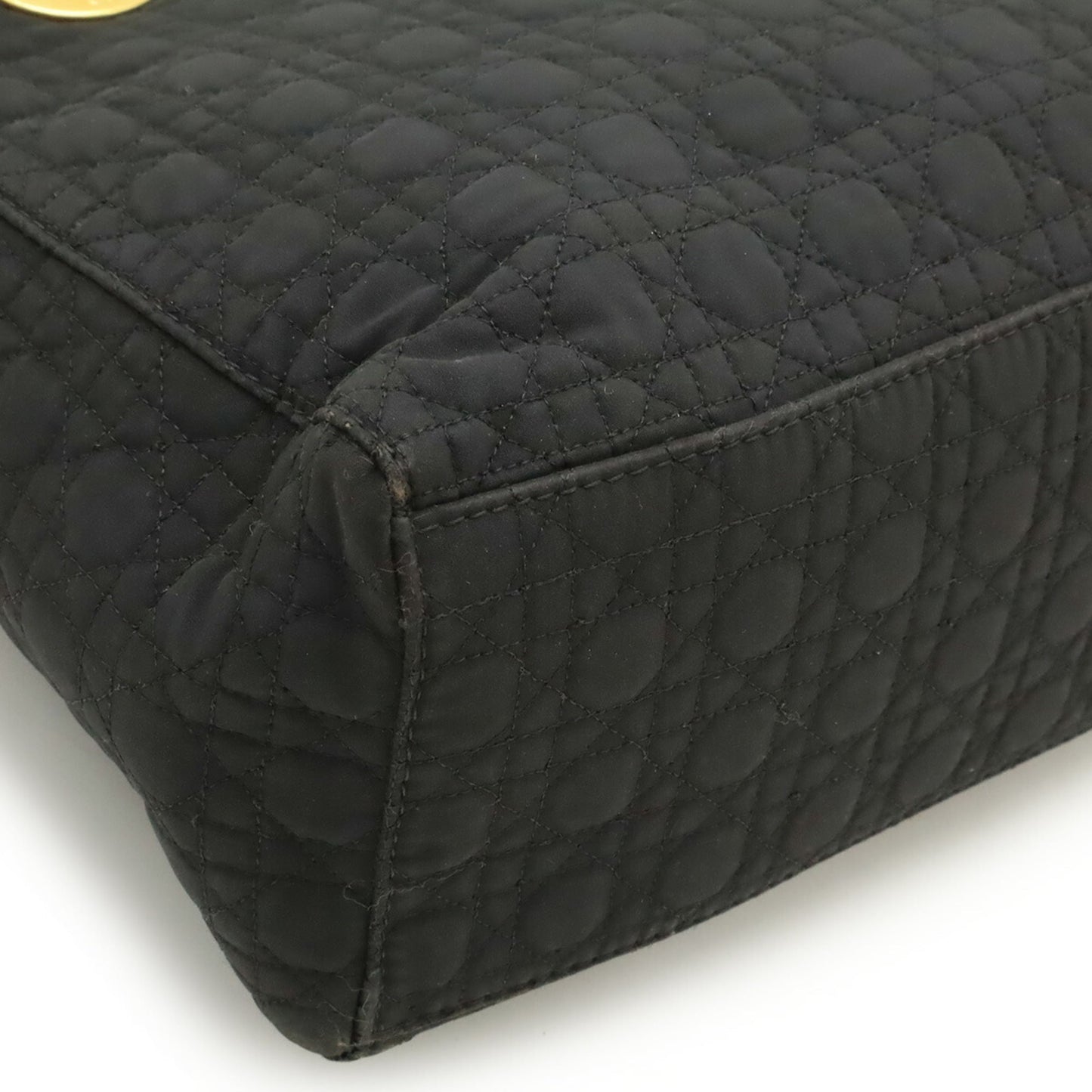 Christian Dior Lady Dior Black Nylon Handbag Tote Bag (Pre-Owned)