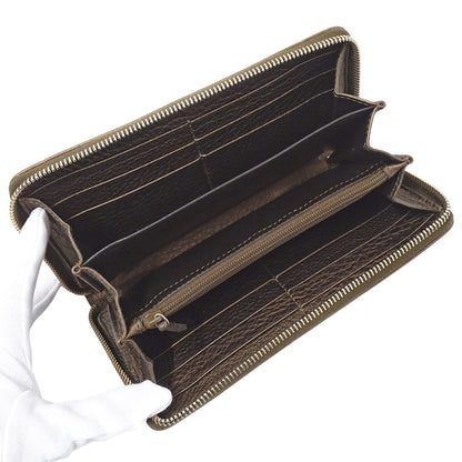 Gucci Bronze Brown Leather Long Wallet (Bi-Fold) (Pre-Owned)