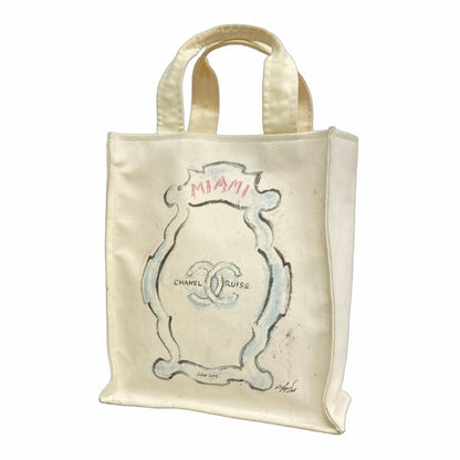 Chanel Ivory Canvas Tote Bag (Pre-Owned)