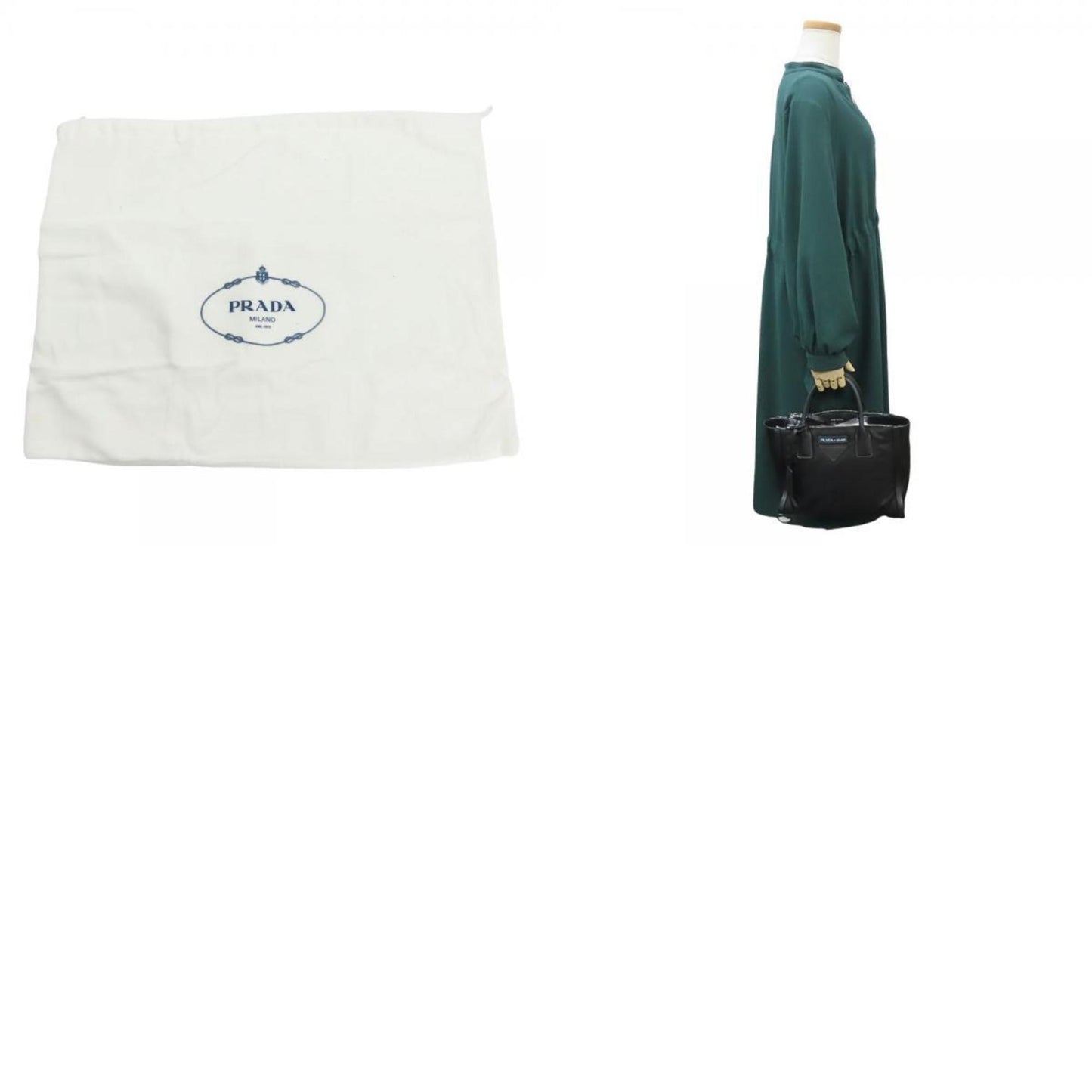 Prada Black Nylon Leather Tote Bag (Pre-Owned)