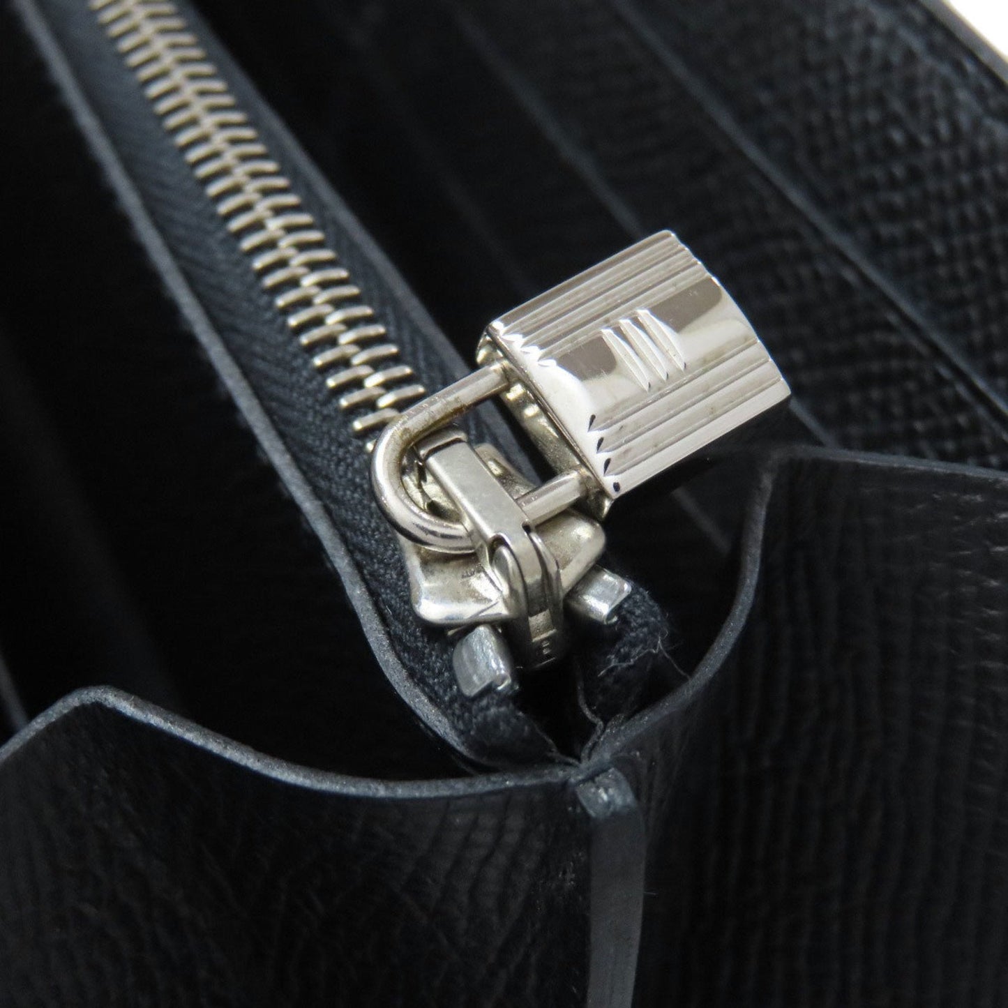 Hermes Kelly Black Epsom Leather Long Wallet (Bi-Fold) (Pre-Owned)