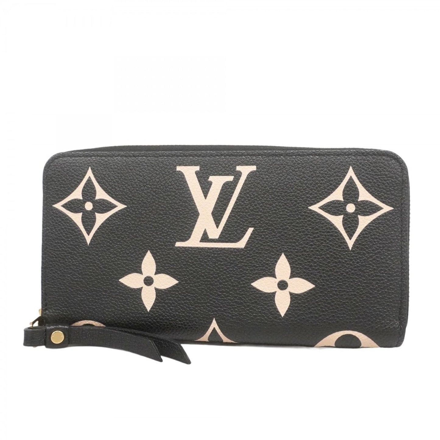 Louis Vuitton Beige Black Long Wallet (Bi-Fold) (Pre-Owned)