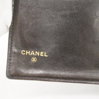 Chanel Black Leather Long Wallet (Bi-Fold) (Pre-Owned)