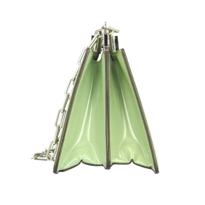 Fendi Peekaboo Green Patent Leather Shoulder Bag (Pre-Owned)