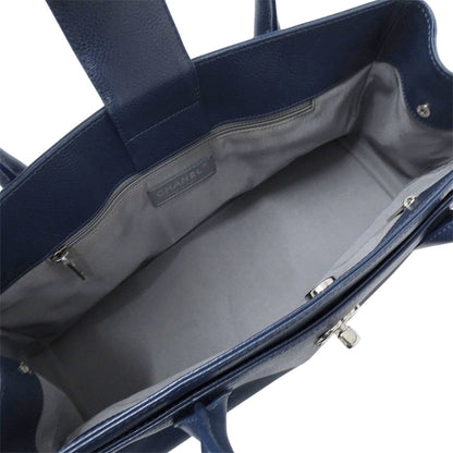 Chanel Blue Leather Tote Bag (Pre-Owned)